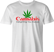 Funny cannabis logo camera parody t-shirt men's white 