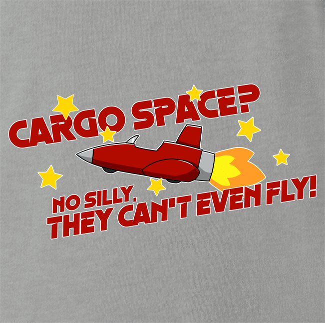 funny Cargo Space Play On Words jared zimmerman car-fix tv show Ash Grey t-shirt