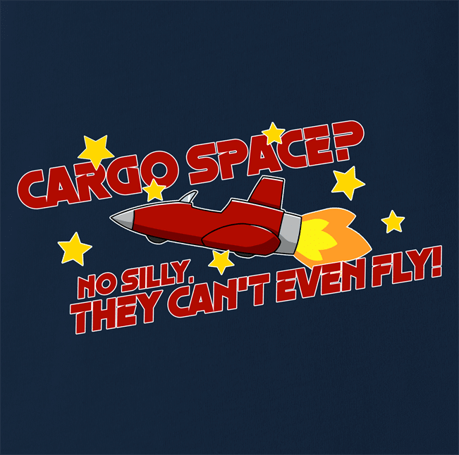 funny Cargo Space Play On Words jared zimmerman car-fix tv show Navy t-shirt