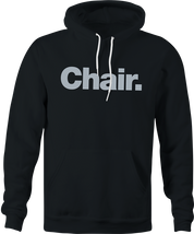 funny men's black chair parody hoodie 