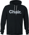 funny men's black chair parody hoodie 