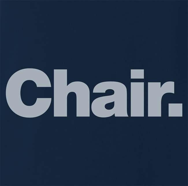 funny men's navy chair parody t-shirt 