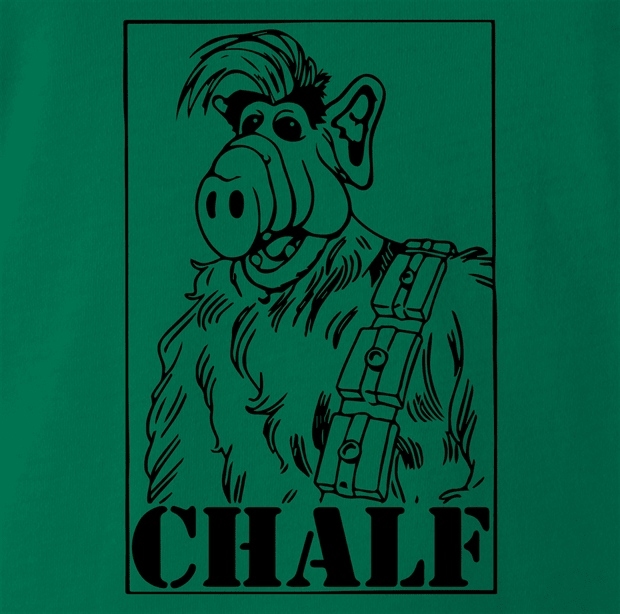 alf chewbacca men's green mashup t-shirt 