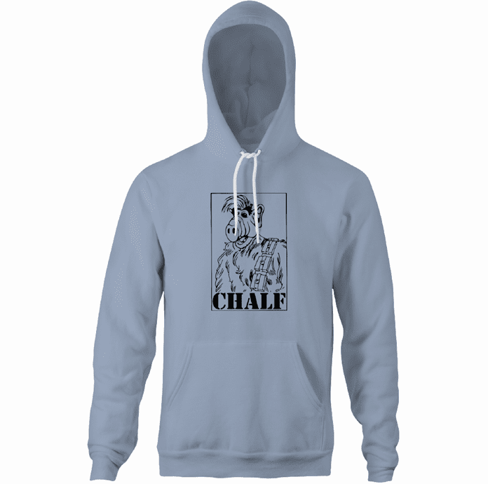 alf chewbacca men's light blue mashup hoodie