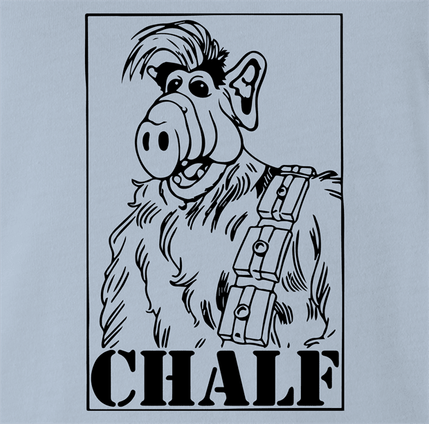 alf chewbacca men's light blue mashup t-shirt 