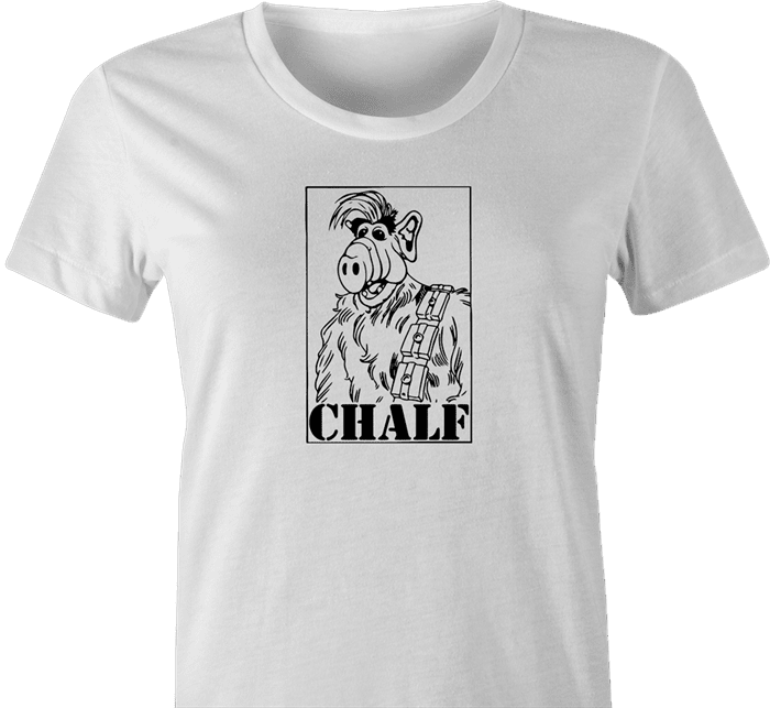alf chewbacca women's white mashup t-shirt 