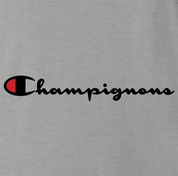 funny Champignon Mushroom Parody ash grey t-shirt