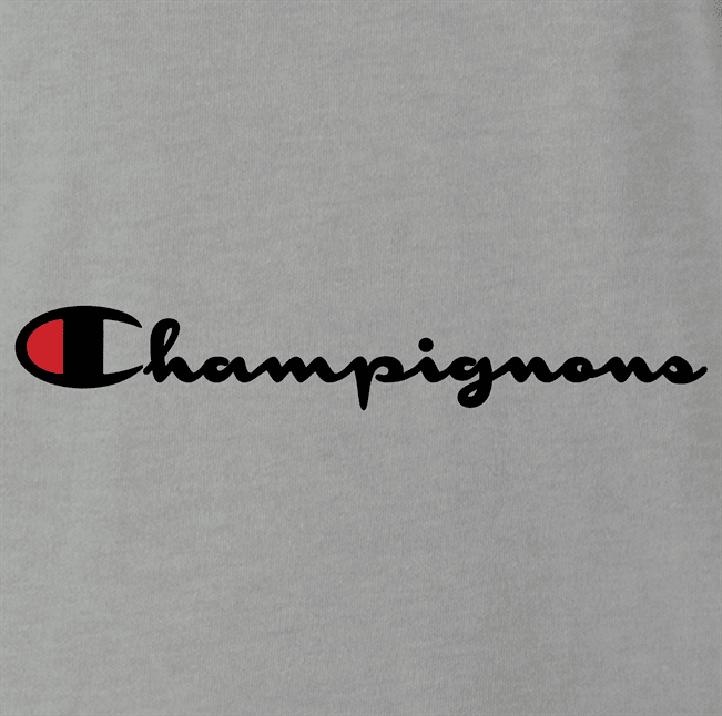 funny Champignon Mushroom Parody ash grey t-shirt