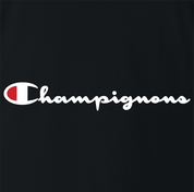 funny Champignon Mushroom Parody black t-shirt