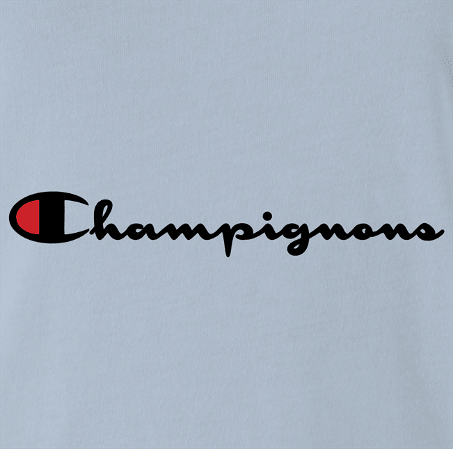 funny Champignon Mushroom Parody light Blue t-shirt