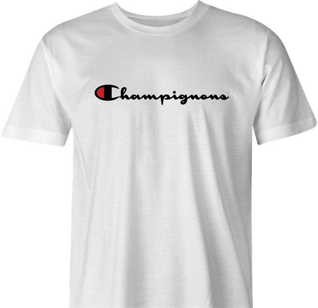 funny Champignon Mushroom Parody white men's t-shirt