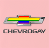 Funny Gay Car T-Shirt Chevrogay men's pink rainbow shirt