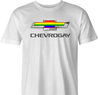 Funny Gay Car T-Shirt Chevrogay men's white rainbow shirt