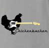 funny chicken guitar t-shirt for guitar players men's grey