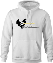 funny chicken guitar hoodie for guitar players men's white 