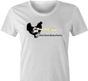 funny chicken guitar t-shirt for guitar players women's white 