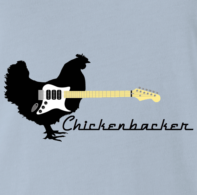 funny chicken guitar t-shirt for guitar players men's light blue