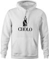 funny cholo mexican pitbull men's white hoodie 