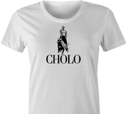 funny cholo mexican pitbull women's white t-shirt 
