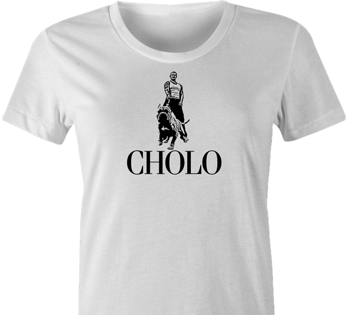 funny cholo mexican pitbull women's white t-shirt 