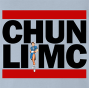 funny martial arts video game / OG hip-hop men's light blue mashup t-shirt 