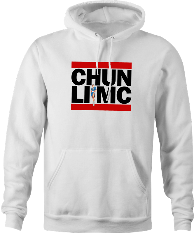 funny martial arts video game / OG hip-hop men's white mashup hoodie