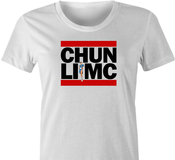 funny martial arts video game / OG hip-hop women's white mashup t-shirt 