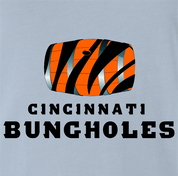 Funny men's light blue Cincinnati Bungholes parody t-shirt