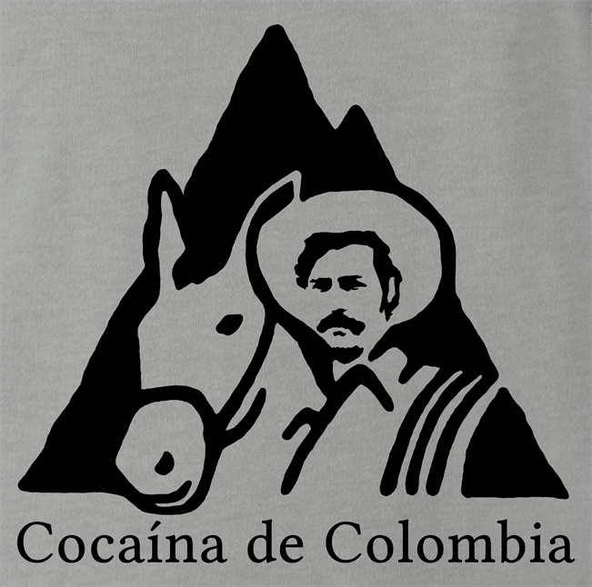 funny Pablo Esobar Cocaine Columbian Coffee Juan Valdez parody grey men's t-shirt