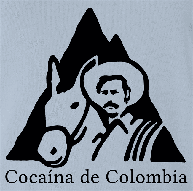 funny Pablo Esobar Cocaine Columbian Coffee Juan Valdez parody light blue men's t-shirt