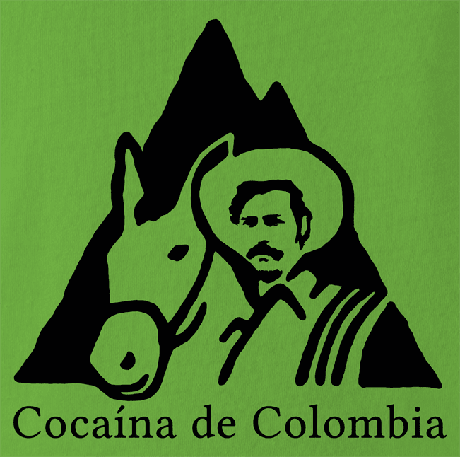funny Pablo Esobar Cocaine Columbian Coffee Juan Valdez parody lime green men's t-shirt