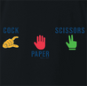 Funny Rock paper scissors cock black t-shirt