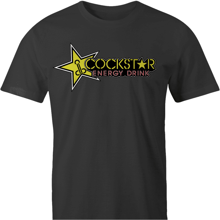 Funny Cock star energy drink parodyblack t-shirt men's