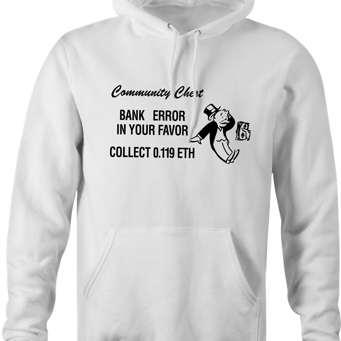 funny Ethereum ETH cryptocurrency board game hoodie men's white 