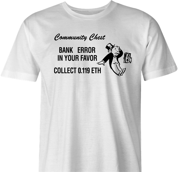 funny Ethereum ETH cryptocurrency board game t-shirt men's white 