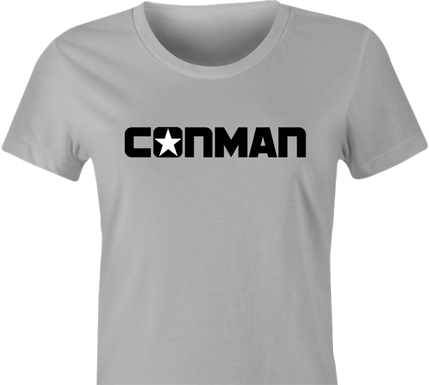 Funny ConMan All Star Parody T-Shirt Women's Ash Grey