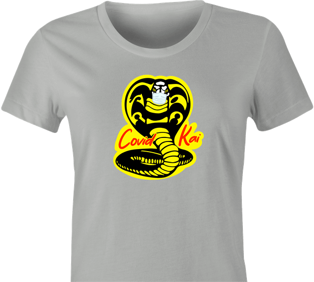Funny Covid kai - Karate martial arts women's grey Parody T-Shirt