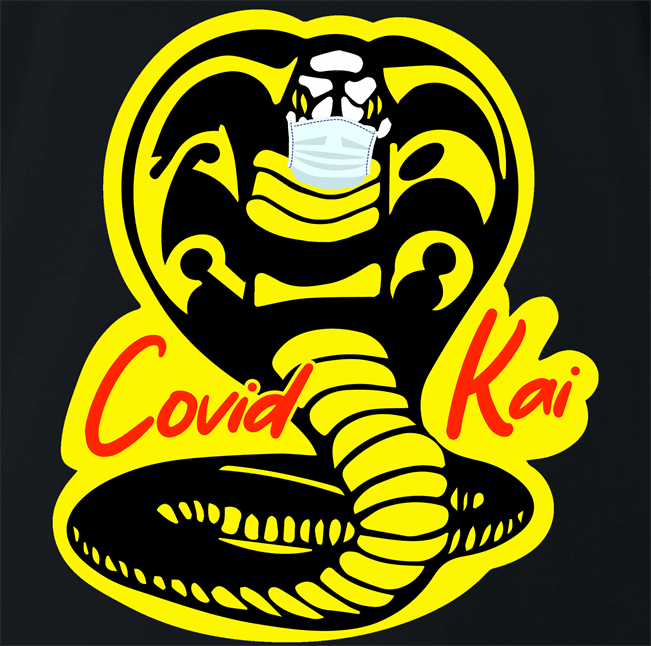 Funny Covid kai - Karate martial arts men's black Parody T-Shirt