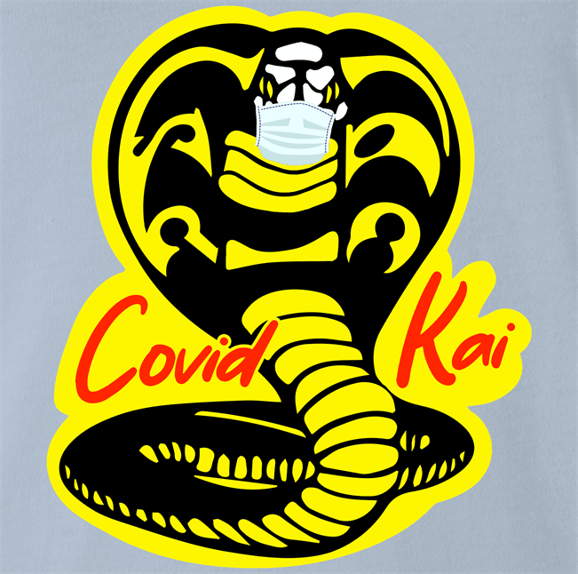 Funny Covid kai - Karate martial arts men's light blue Parody T-Shirt