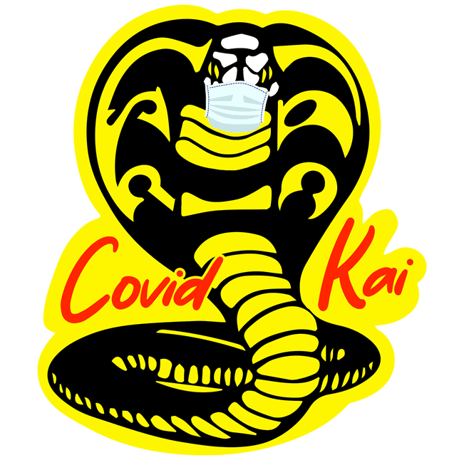 Funny Covid kai - Karate martial arts men's white Parody T-Shirt