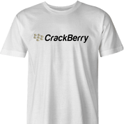 Funny Crackberry cell phone t-shirt men's white