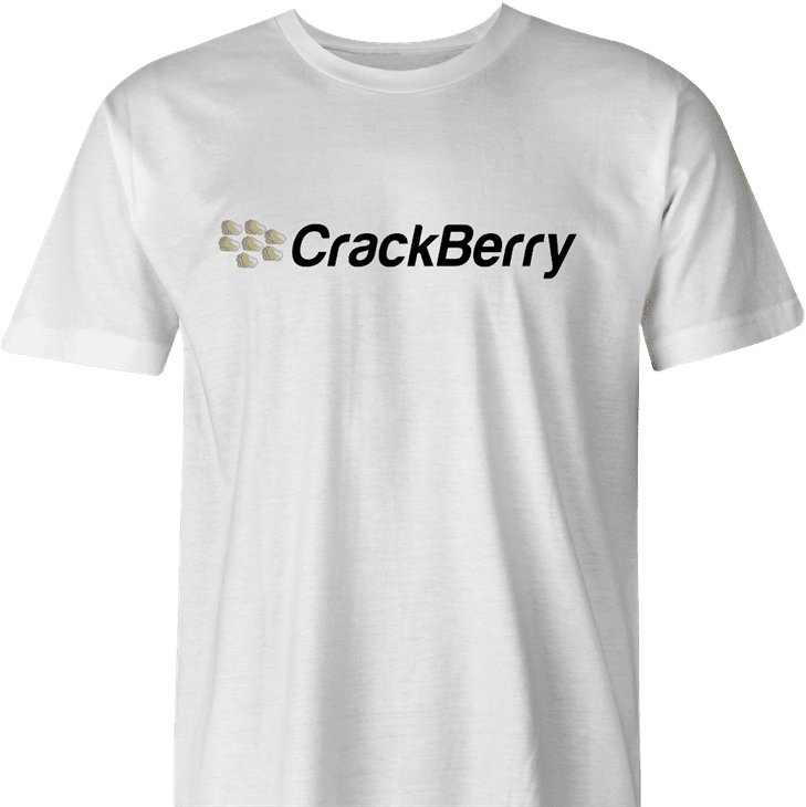 Funny Crackberry cell phone t-shirt men's white