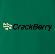 Funny Crackberry cell phone t-shirt men's green