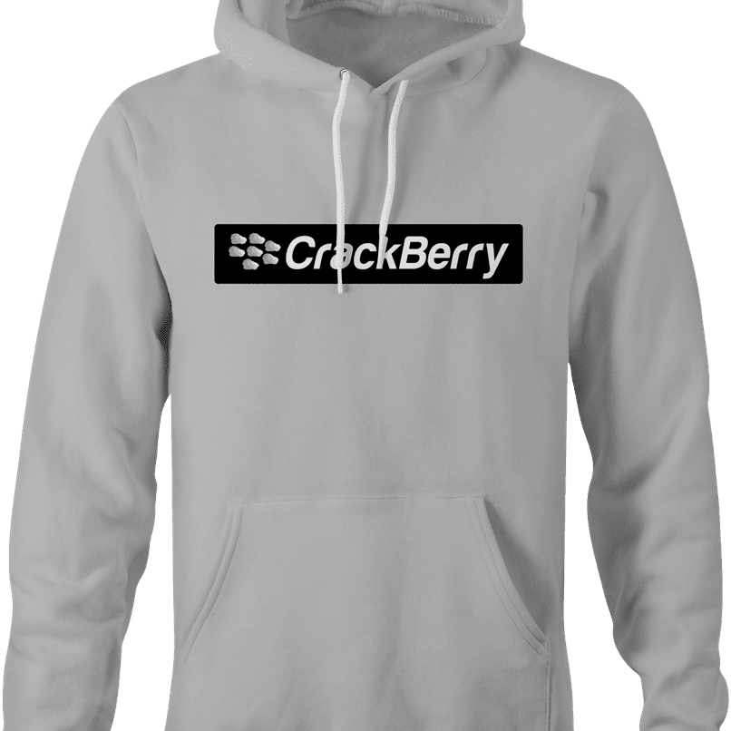 Funny crackberry men's grey cell phone parody hoodie