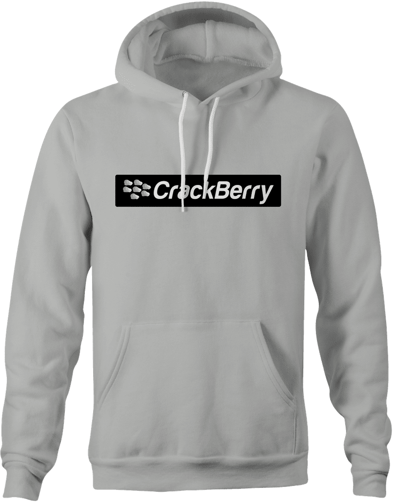 Funny crackberry men's grey cell phone parody hoodie