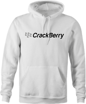 Funny Crackberry cell phone hoodie men's white