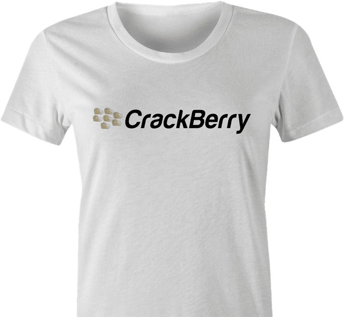 Funny Crackberry cell phone t-shirt women's white