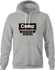 funny Creep off road driving Mashup hoodie Creepy People men's grey