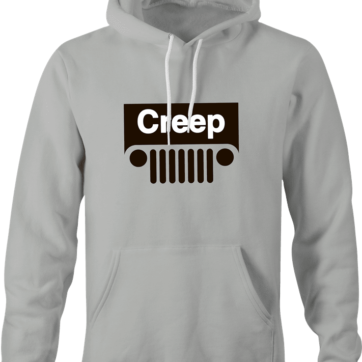 funny Creep off road driving Mashup hoodie Creepy People men's grey