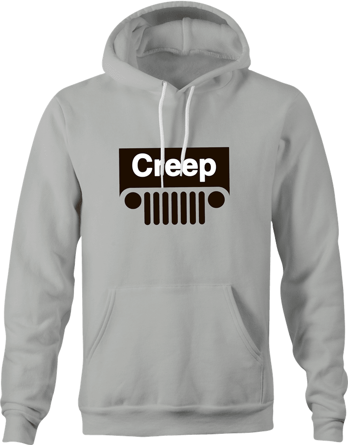 funny Creep off road driving Mashup hoodie Creepy People men's grey